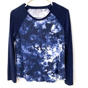 Justice Blue Tie Dyed Long Sleeve Tee